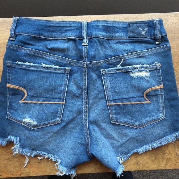 AEO High Rise Shortie Denim Shorts - Picture 2 of 5